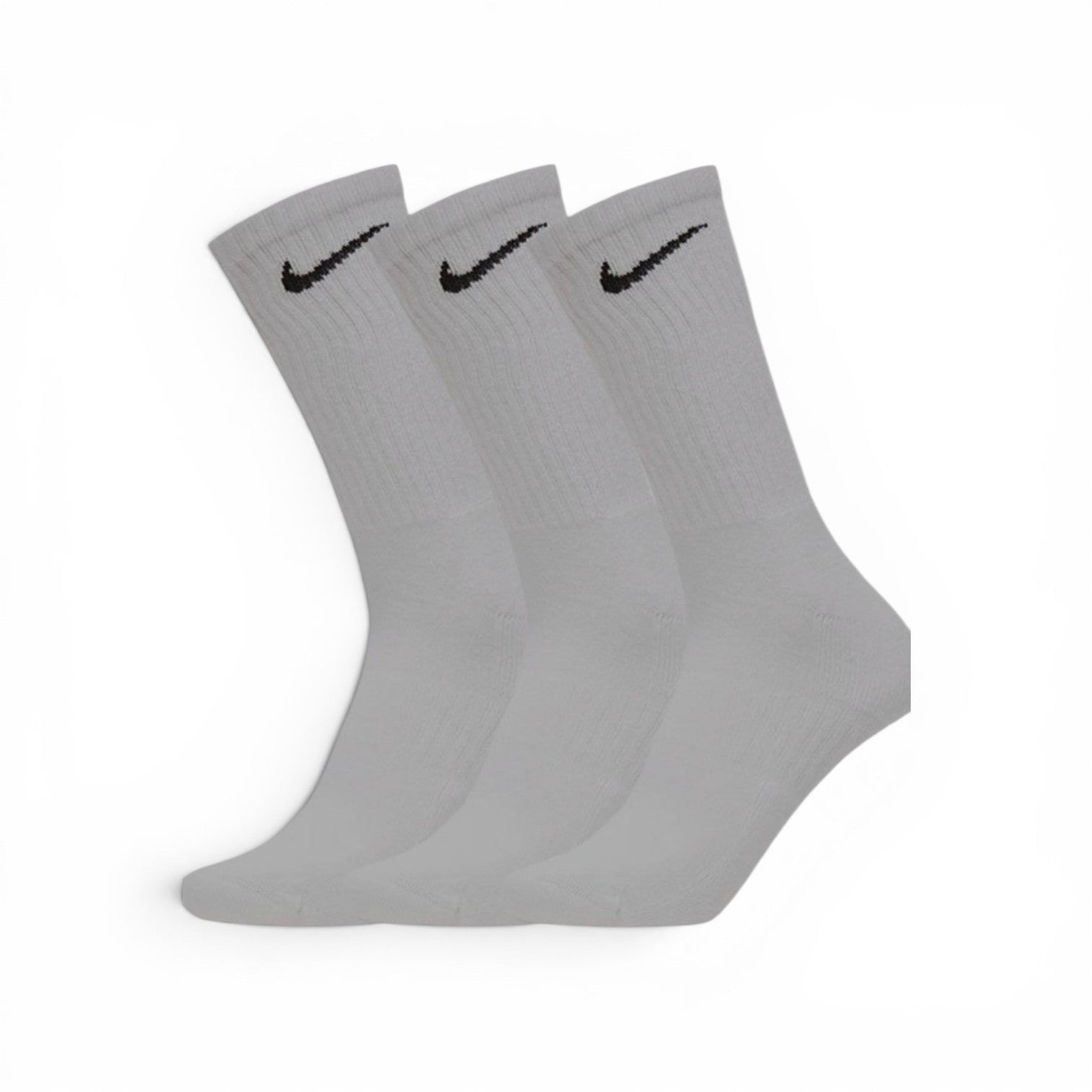 Nike everyday cotton cushioned crew socks(3 pairs) white/Black 8-11